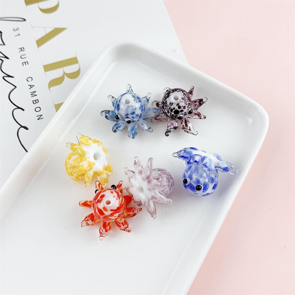 Colored Glass Octopus Beads for DIY Jewelry Making