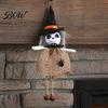 Halloween Holiday Decoration Hanging Decoration, Spooky Pumpkin/Ghost/Witch/Black Cat Doll Ornament with Decorative Witch Statue Burlap Skirt