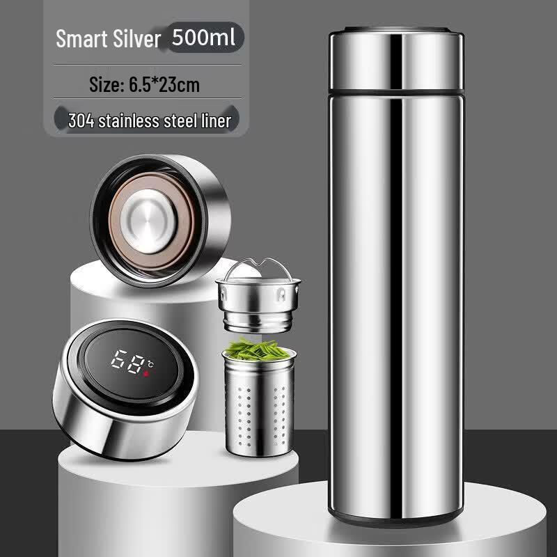 Qiwei 316 Stainless Steel Smart Tea Infuser Thermos, 500ml