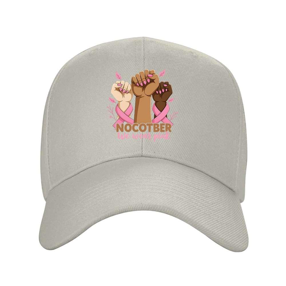 Breast Cancer Awareness Cap Multicolor Fist Pink Ribbon Adjustable Baseball Hat