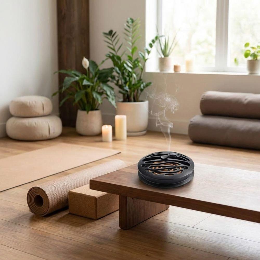 Durable Zinc Alloy Incense Burner Hollow Design Sturdy Fragrance Censer Minimalist Aromatherapy Stove Home Decor