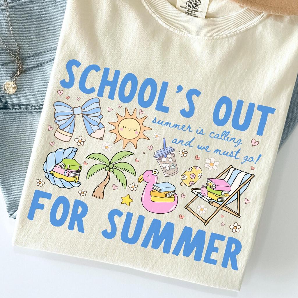 Comfort Colors 'Schools Out For Summer' Shirt and kids tshirt : Summer Is Calling Book Lover Teacher Tee