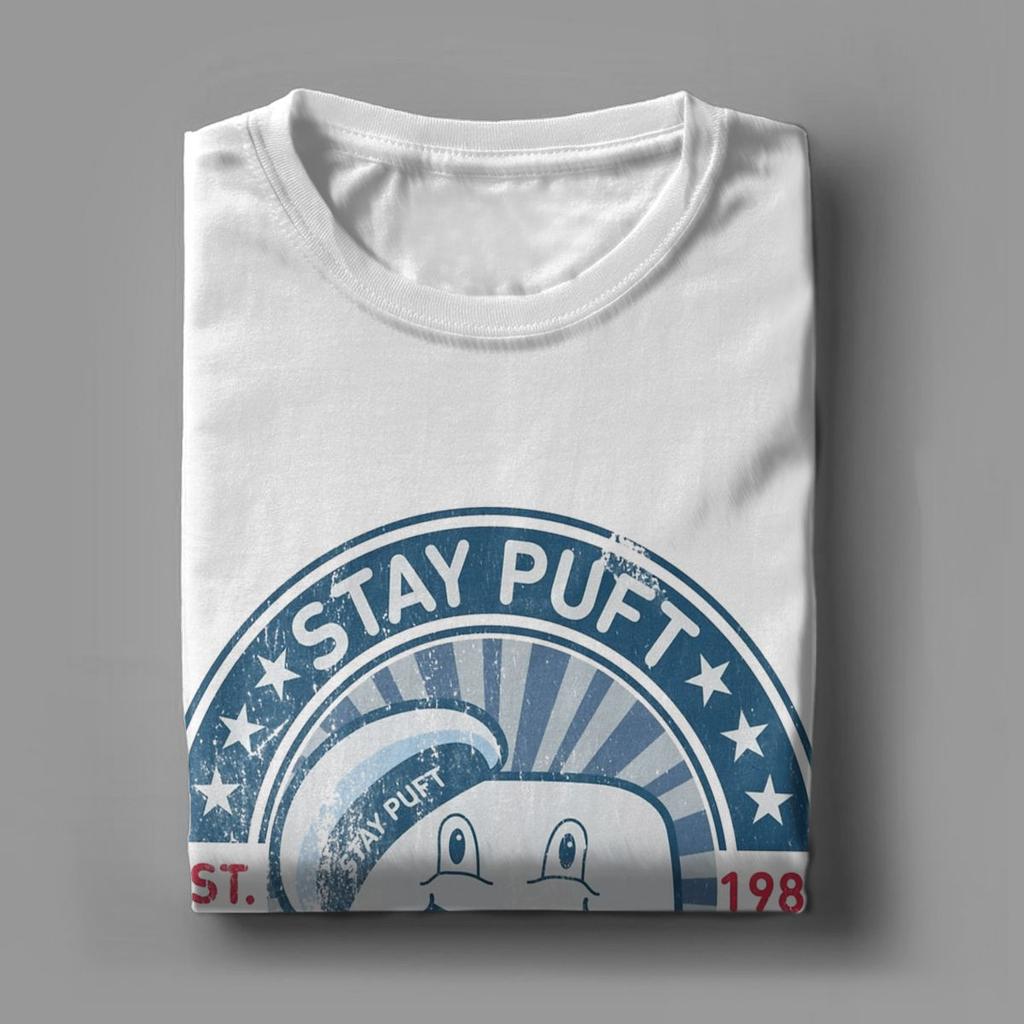 Stay Puft Marshmallows Movie T-Shirt for Men Funny 100% Cotton Tees O Neck Short Sleeve T Shirts Original Clothes