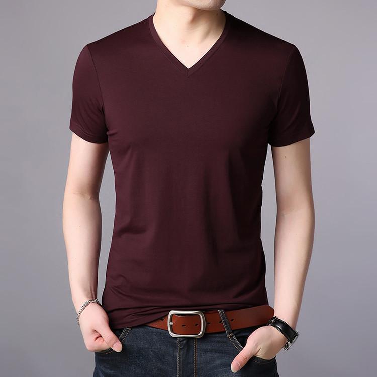 Ice Short Sleeve T-Shirt Summer V-Neck Men s Top M