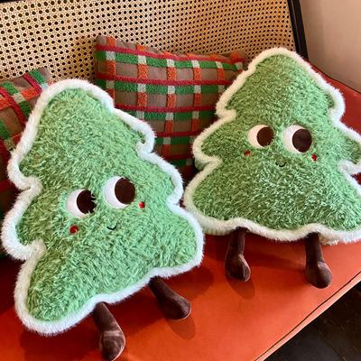 Cartoon Christmas Tree Pillow Christmas Decoration Plush Toy Doll Living Room Sofa Ornament Doll Cushion