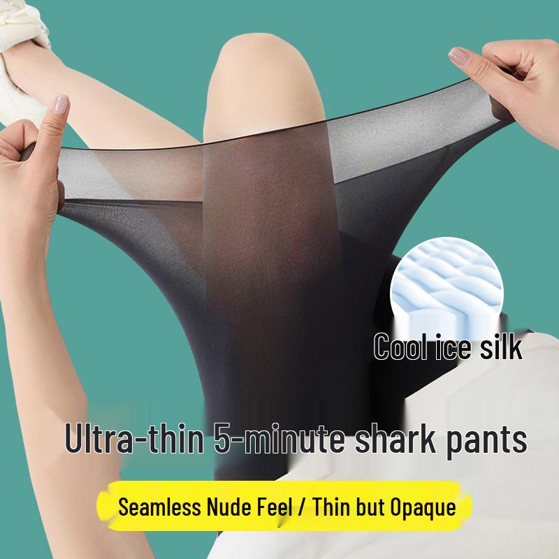 2026 Ultra-Thin Ice Silk Women's Capris: Stretchy, Seamless, Plus Size Yoga Pants for a Nude Feel