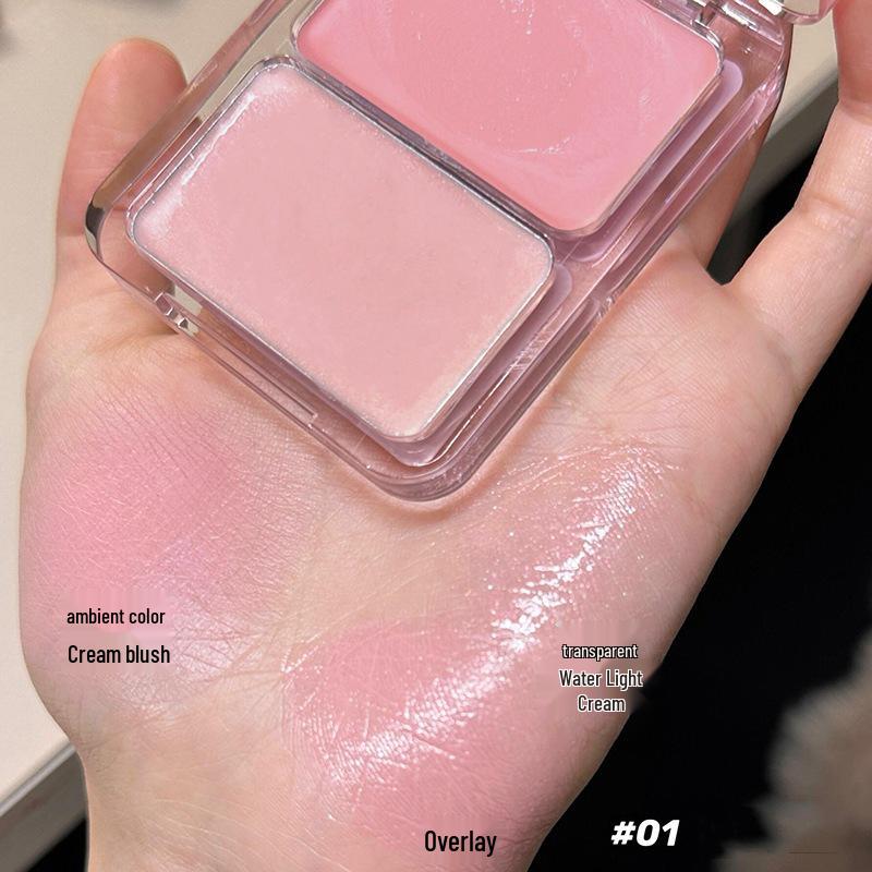 

DIKALU Двойные румяна и хайлайтер крем - Многофункциональное средство, Естественное сияние для контуринга лица