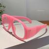 New Oversized Square Wide Leg Anti Blue Light Eyeglasses Women Vintage Red Patchwork Computer Glasses Frame Ladies Sexy Shades