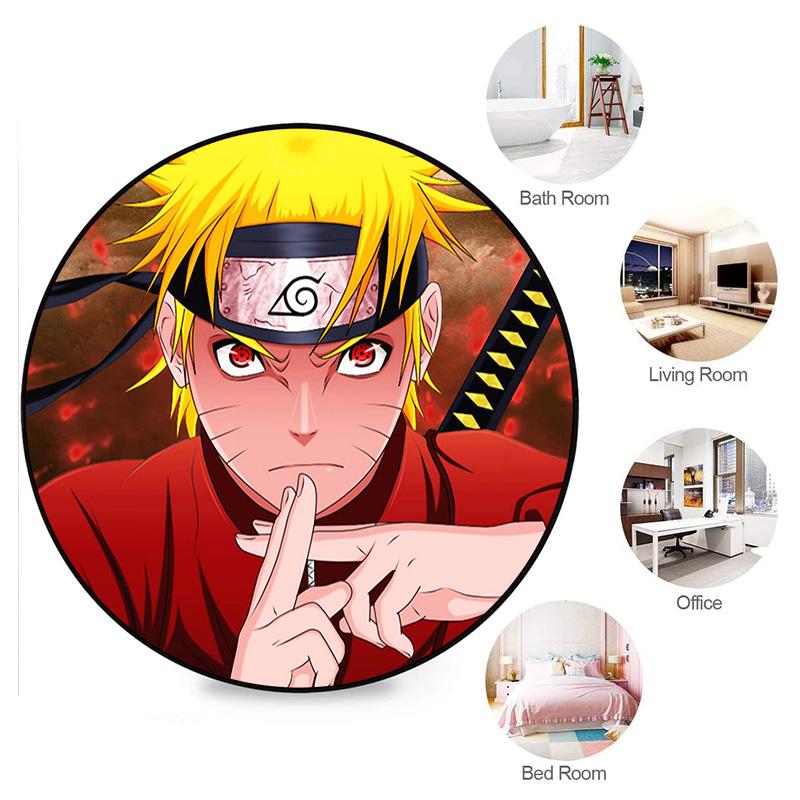 Famous cartoon NARUTO protagonist Uzumaki Naruto round carpet soft home decoration anti-slip door mat outdoor picnic mat carpet M3