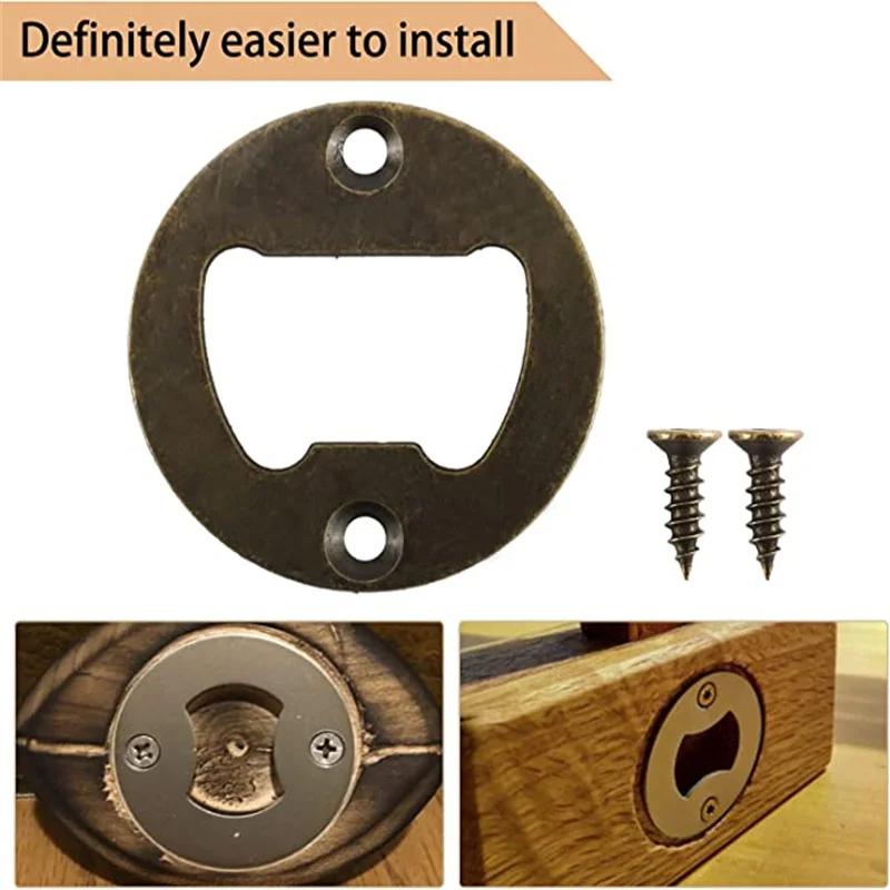 Bottle Opener Inserts Kit Stainless Steel Round Bottle Opener Inserts with Screws and Screwdriver for Bottle Opener DIY Mould1