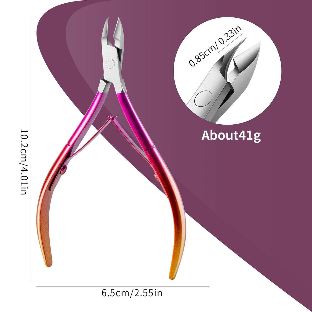 D501 Stainless Steel Cuticle Nipper & Hangnail Remover Set - Gray Manicure Tool
