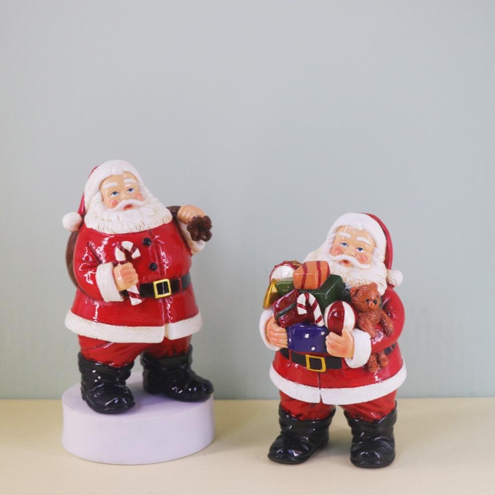 Resin Cute Santa Claus Sculpture Ornament Home Party Desktop Decor Art Crafts Holiday Accessories Gift Christmas Decoration 2025