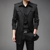 Men Classic Trench Men Windbreaker Coat Solid Business Casual Long Jacket Men Clothes Outerwear Coats