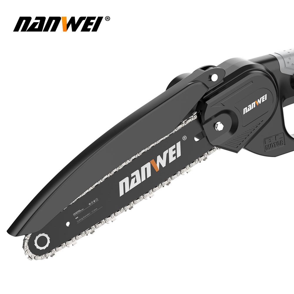 NANWEI 6 Inch Brushless Electric Chain Saw Portable Lithium Battery for Woodworking