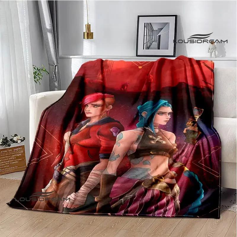 Arcano: Coperte con stampa di cartoni animati di League of Legends per tenersi al caldo, morbide e confortevoli, per casa, viaggio, letto, regalo di compleanno