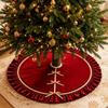 Christmas Tree Skirt with Gold Trim Ruched for Living Room, Hotel Lobby