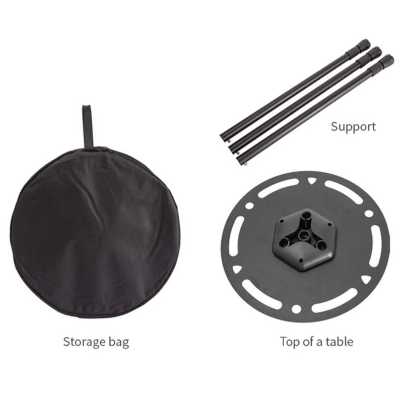 Outdoor Folding Round Table Adjustable Height Small Folding Camping Table