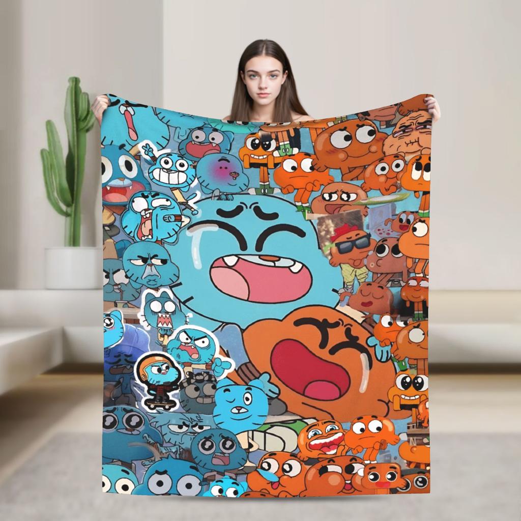 The Amazing World Of Gumballs Blanket  Picnic Flannel Throw Blanket For Couch Bed Warm Soft Design Quality Bedspread Gift Idea