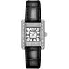 Genni Silver Black Leather Ladies Quartz Watch AR11660