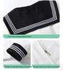 After-Sales Black Collar White JK Sailor Suit Set with Pleated Skirt