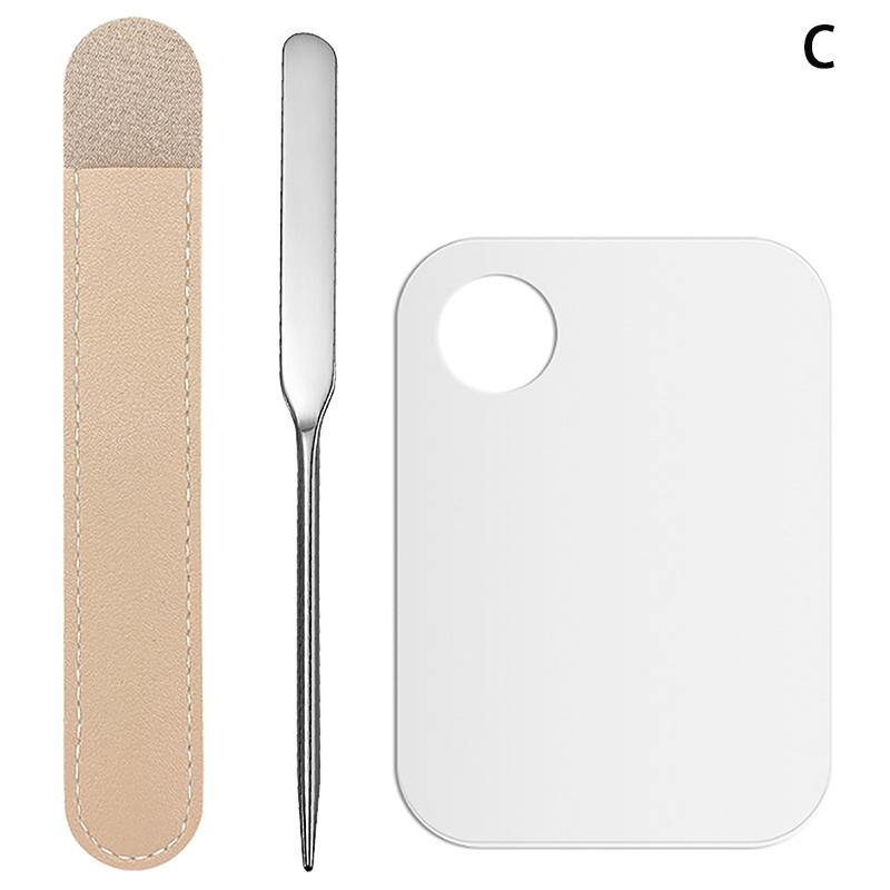2Pcs Acrylic Palette Spatula Rod Gel Foundation Eye Shadow Mixing Cream Pigment Stainless Cosmetic Makeup Nail Art Manicure Tool