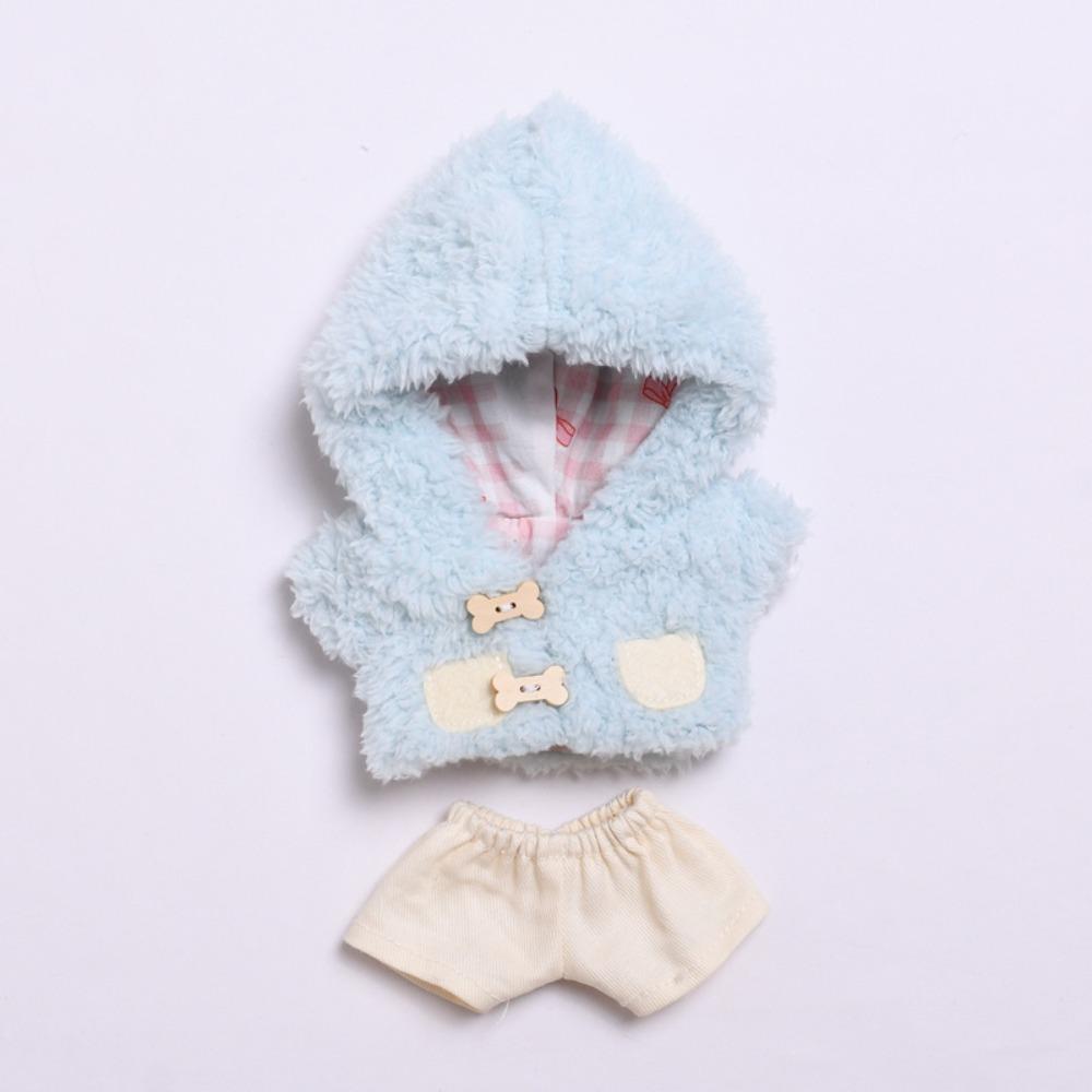 

Solid Color Labubu Time Doll s Clothes Two-piece Set 17cm Plush Dolls Clothes Children Gift синий