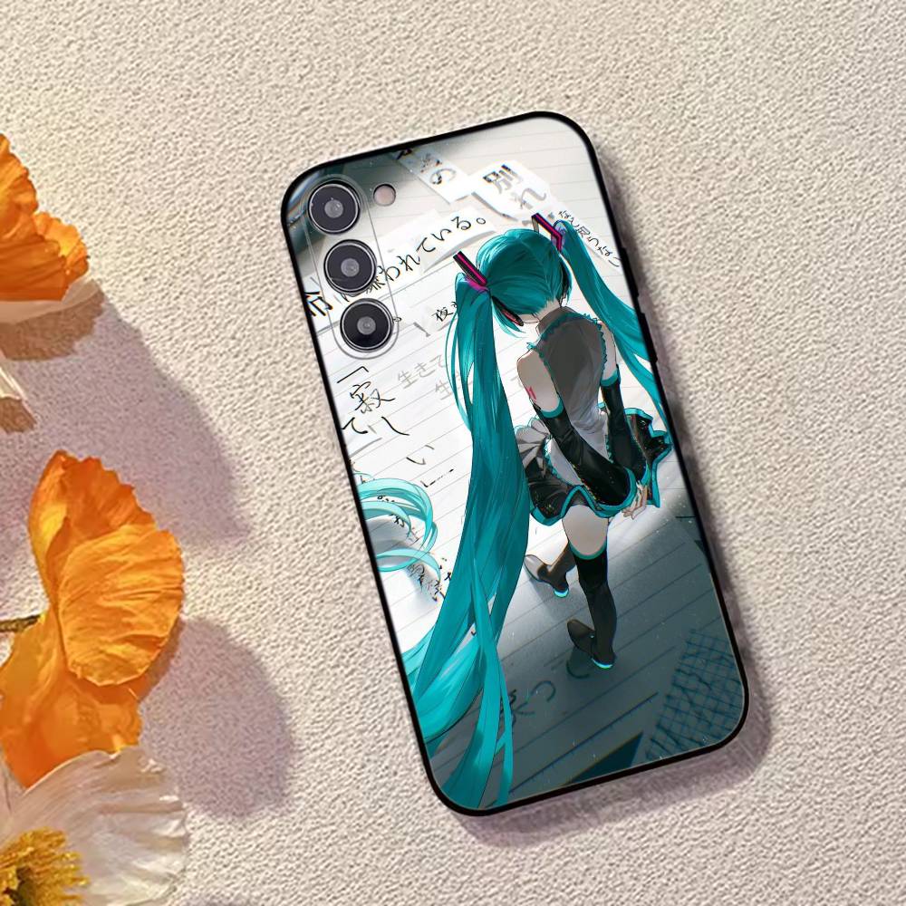 Cartoon Anime  H-Hatsunes MIku Phone Case Black Silicone Soft For Samsung Galaxy A73,A72,A71,A70,A53,A52,A51
