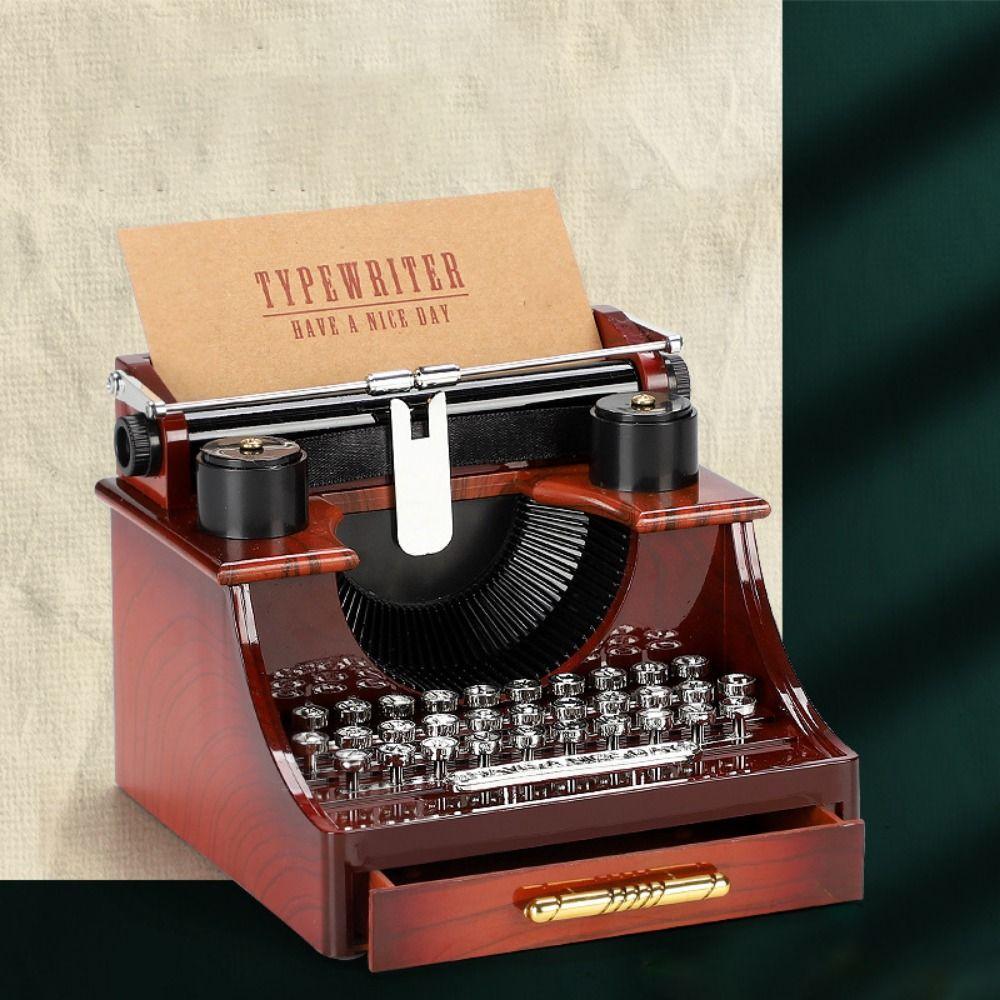 With Drawer Typewriter Music Box Nostalgic Music Box Ornaments Retro Old Typewriter Model  Friends