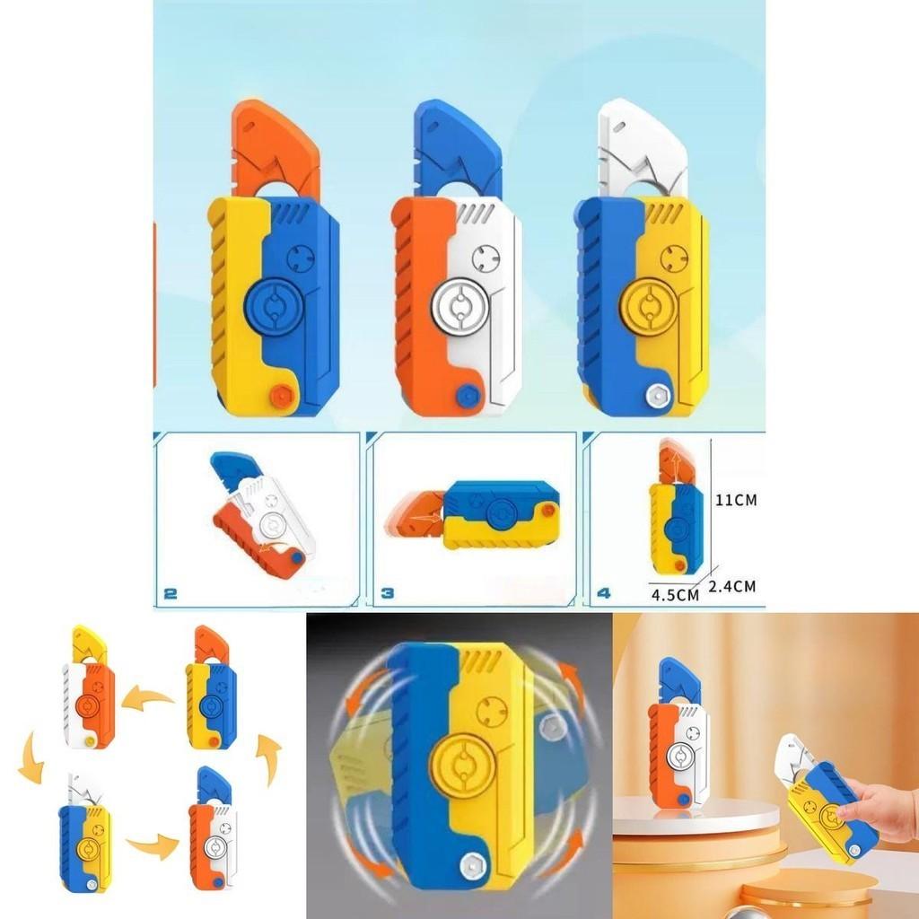 Mini Gravity Gyro Rotating Carrot Folding Shovel Model Finger Carrot Knife Pendant Tiktok Decompression Toy Plastic Material