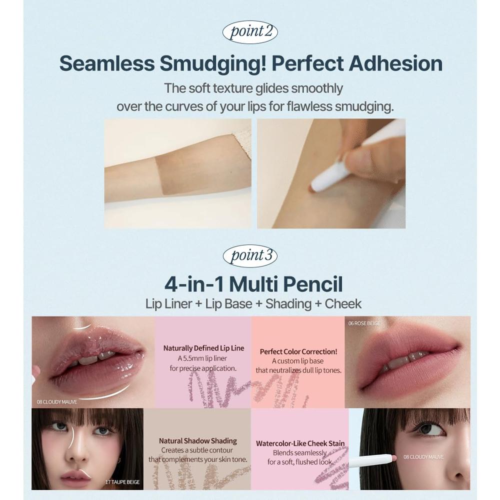 [Heart Percent] Dote On Mood Lip Pencil - 08 CLOUDY MAUVE