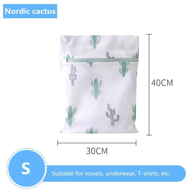 

Cactus Print Laundry Bag Durable Wash Bags Clothes Protect Anti-deformation Dirty Clothes Storage Pouch Bathroom Organizer New