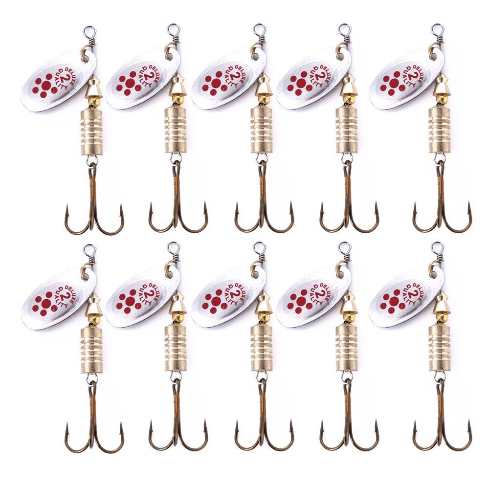 Freshwater Lure Spinning Sequin Set10-13Metal electroplated bait with barbed hook fishing gear supplies