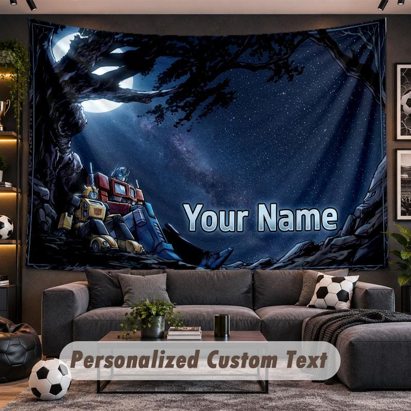 Wall Hanging Tapestry Custom NameTransformers Pattern Personalized Printed Fabric Wall Decor