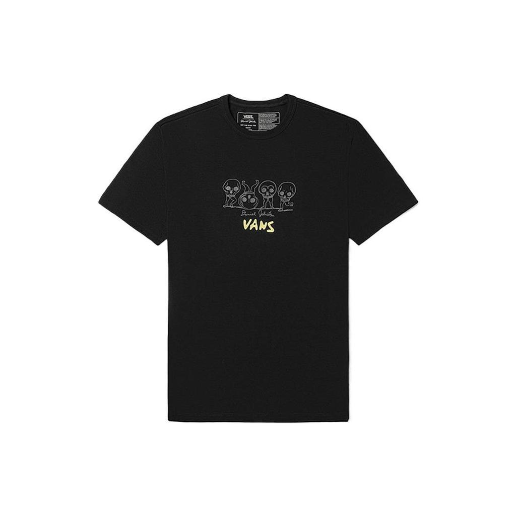 Vans X Daniel Johnston Collaboration SS22 Fun Graphic Print Round Neck Cool Black Functional Short Sleeve T-Shirt Unisex Tops VN0A7SOLBLK1