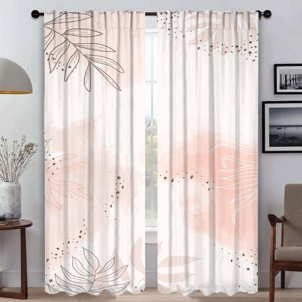 

Лаконичный стиль Растения Разделительные шторы для гостиной Шторы Тюль для спальни Домашний интерьер Шторы 2 шт. Оттенки Кухня W50xH70cmx2pcs-CL