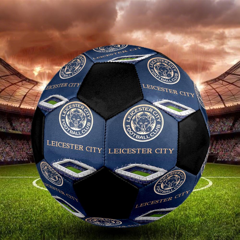Leicester City Football Indoor Soccer Ball Colorful Machine Stitched PVC Size 5 Team Training Competition Ready Durable High-Bounce Cool Sports Gift