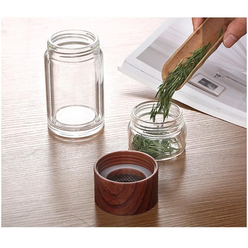 Tea Water Bottle Travel Drinkware Portable Double Wall Glass Tea Stainless Steel Infuser Filters The Tea Filter Tumbler