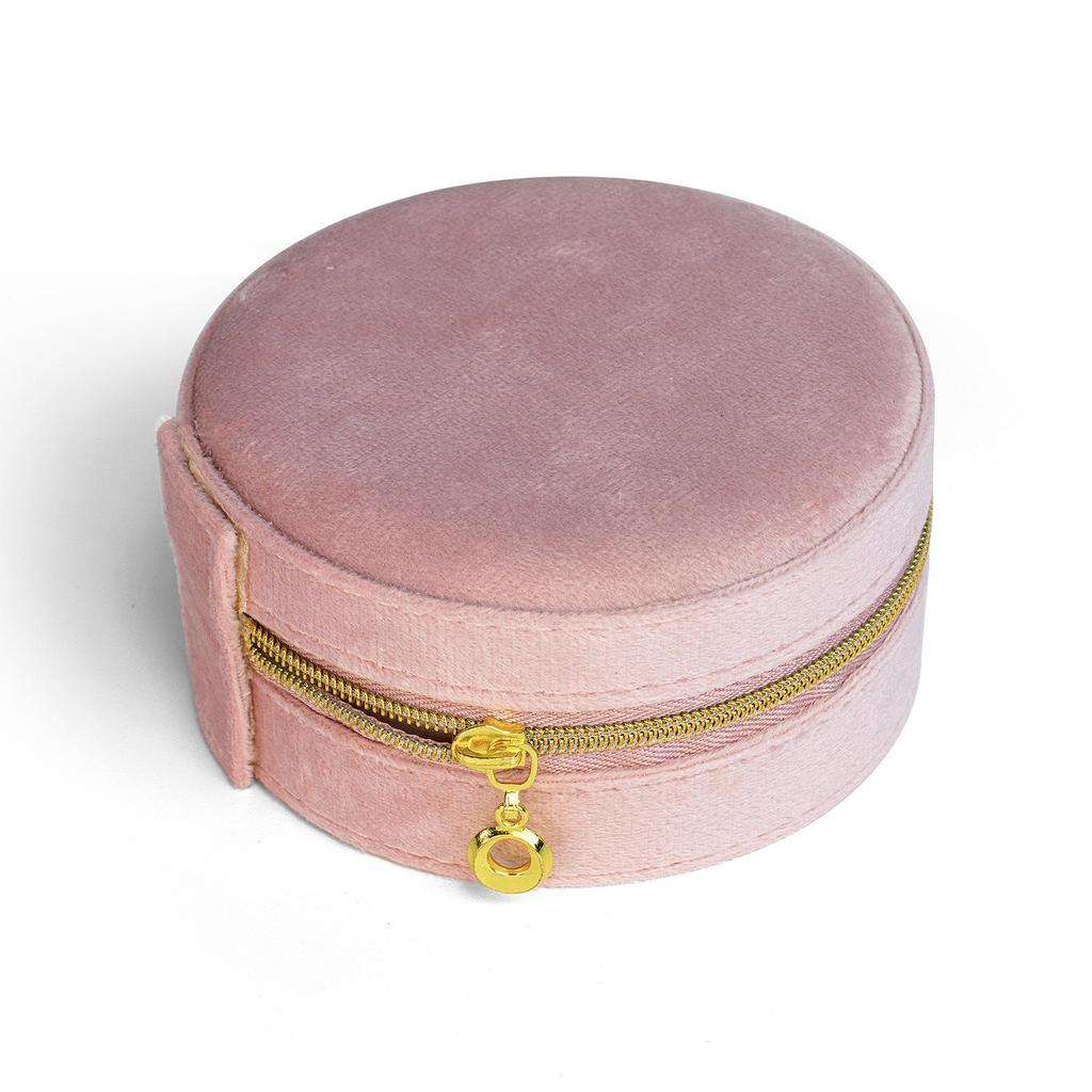 INS Round Mini Travel Jewelry Gift Box: Compact Ring Storage Case