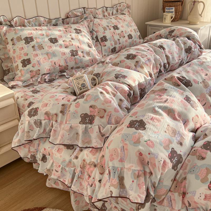 Ins‑Style Ruffle 4‑Piece Bedding Set Soft
