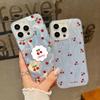 Little Cherry Print Luxury Glitter Case For iPhone 16 Pro Max 15 Pro 14 13 12 11 Hybrid TPU PC Clear Shockproof Slim Phone Cover