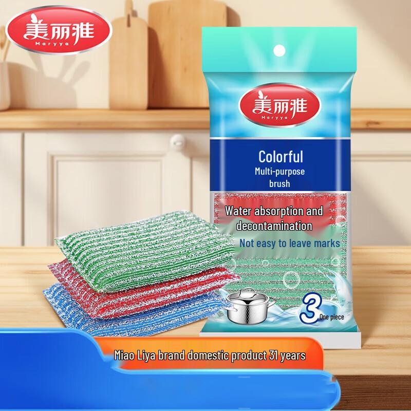 Мелия Стальная проволока Губка для мытья (3-Pack)