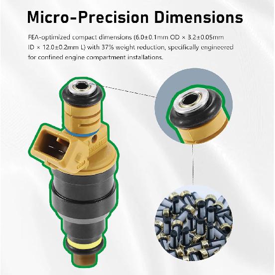 50PCS Fuel Injector Baskets Filter Kits 101 Micron Universal Repair Seal [6mm x 3mm x12mm]