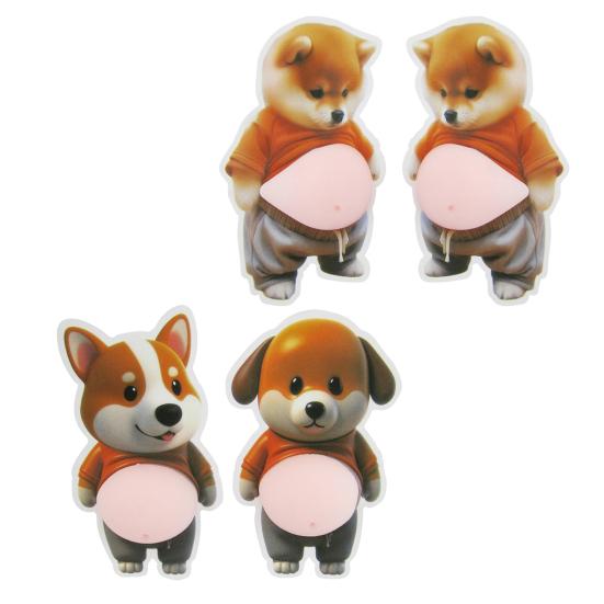 2Pcs Corgi Belly Anti-Collision Sticker Soft Bumper Guard Car Door Table Corner Protector Stress Relief Toy Self-Adhesive Decoration Sticker