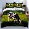 Black and White Cow on Meadow Bedding Duvet Cover Set Duvet Cover Pillowcases  (1*Duvet Cover 2*Pillowcases, without duvet insert)