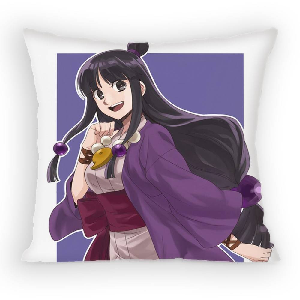Ace Attorney Maya Fey Pillow Case Anti-Dustmite Pillowcase Invisible Zipper Silky Short Plush Sofa Cushion Cover