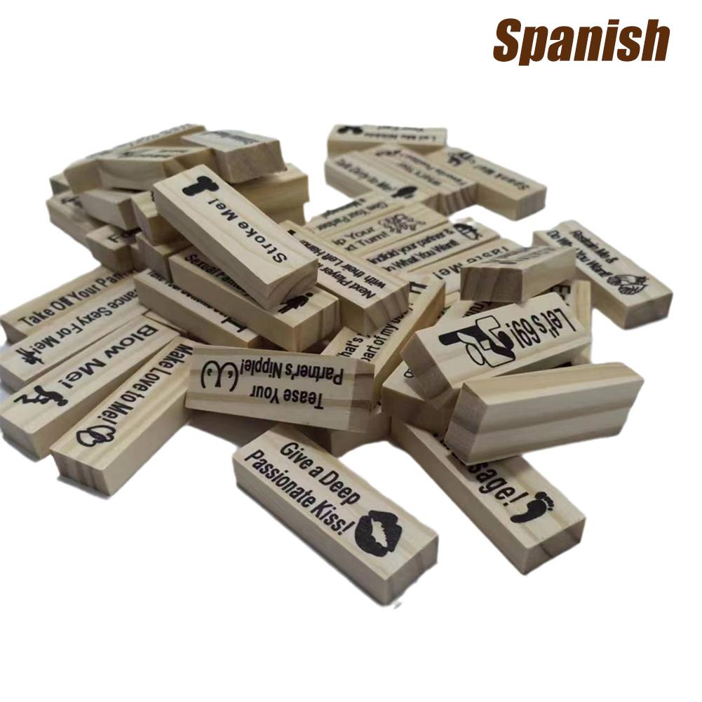 Adult Sex Block Games With 48pcs Wooden Blocks For Couples,Ideas Fun Stacking Blocks Anniversary Date Night Dice Love Tower Game