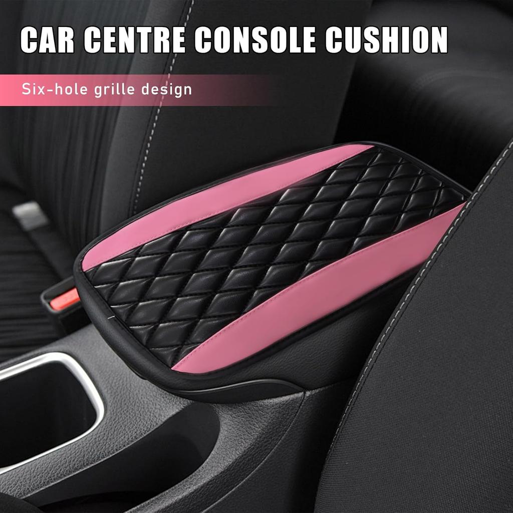 Car Center Console Cushion Pad, PU Leather Waterproof Auto Armrest Box Cover Protector, Comfortable Armrest Seat Box Cover Mat, Universal Car