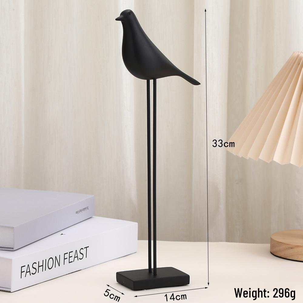 Minimalist Black Bird Desk Ornament for Home and Bedroom Decor