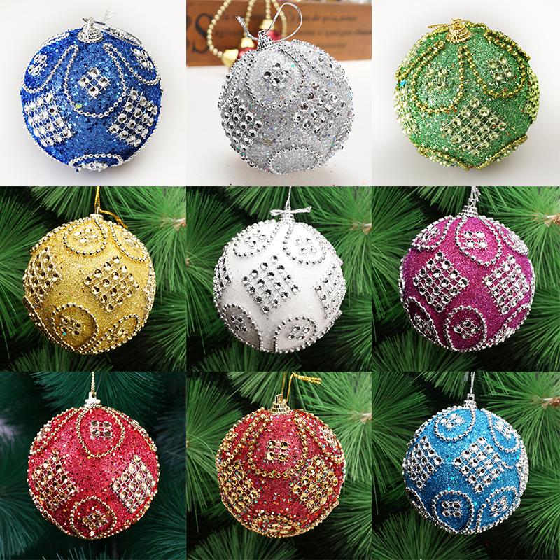 Lanț de mărgele diamantate de Crăciun de 8 cm. Globe de Crăciun de ultimă generație Decorațiuni cu pandantiv din spumă de lux de lux