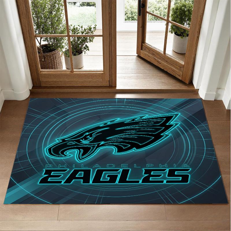 Philadelphia Eagles Design Crystal Velvet Rug Soft Decorative Mat for Bedroom Entrance